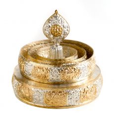 鎏金銀曼達盤17cm