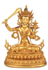 仿古鎏金精工文殊19吋