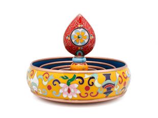 小型景泰藍曼達盤_黃