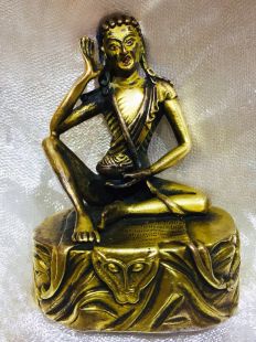 密勒日巴尊者(清末西藏銅雕)