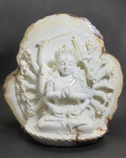 喜瑪拉雅山雪雲石 精雕準提佛母 佛像